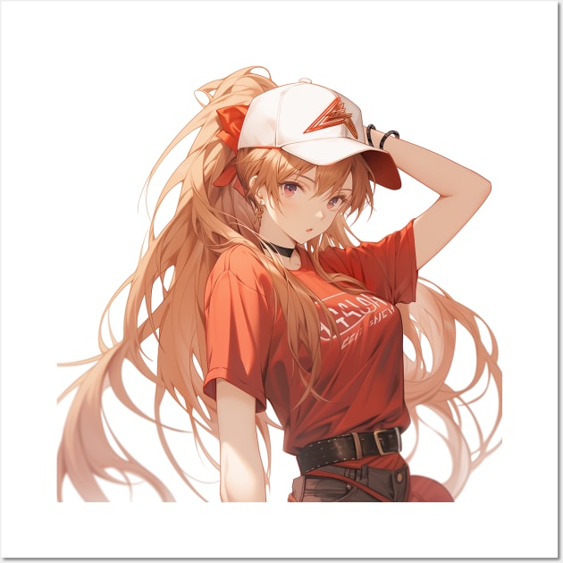 Asuka Langley Soryu evangelion Illustration 2 Wall Art by Graphicvibestore